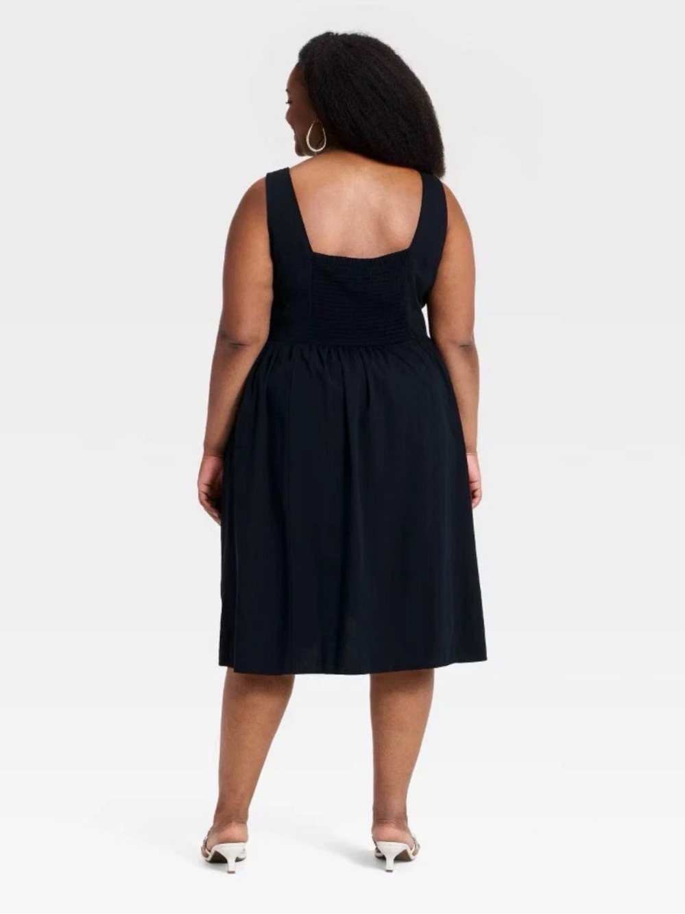Ava & Viv Women's Plus Sleeveless Button-Front Midi A-Line Dress - Black, XXL - Picture 2 of 3